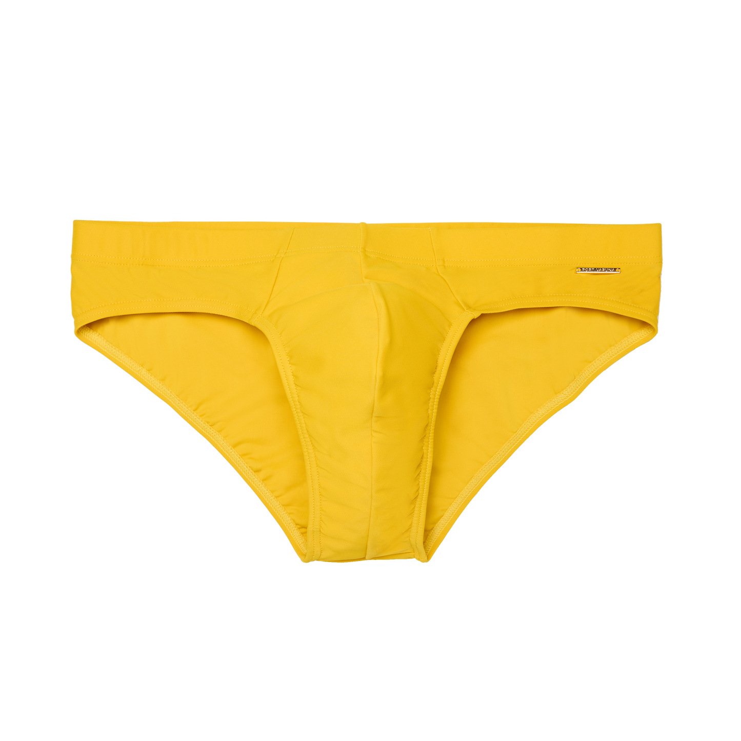 The Slip-on Swim Brief in Ochre Yellow