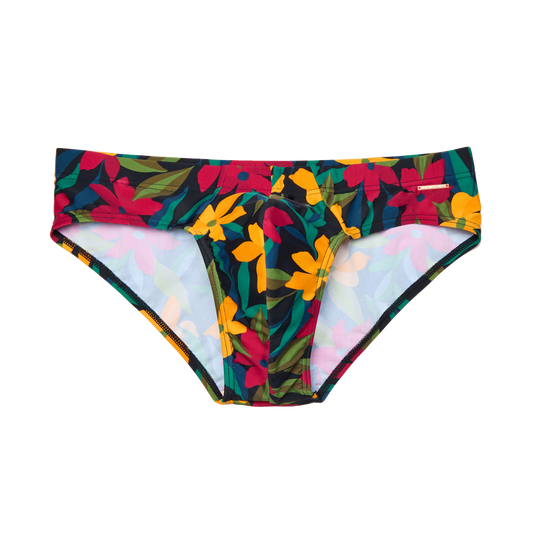 Swim Brief in Night Floral Print