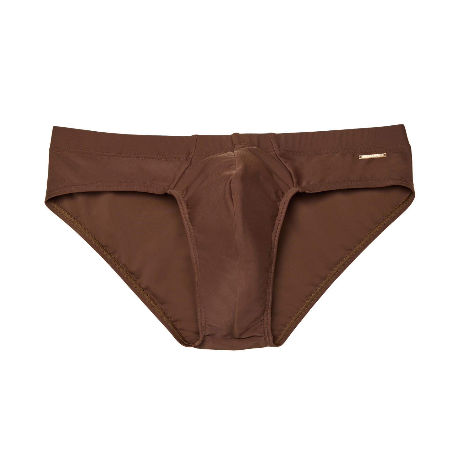 The Slip-on Swim Brief in Madras Coffee