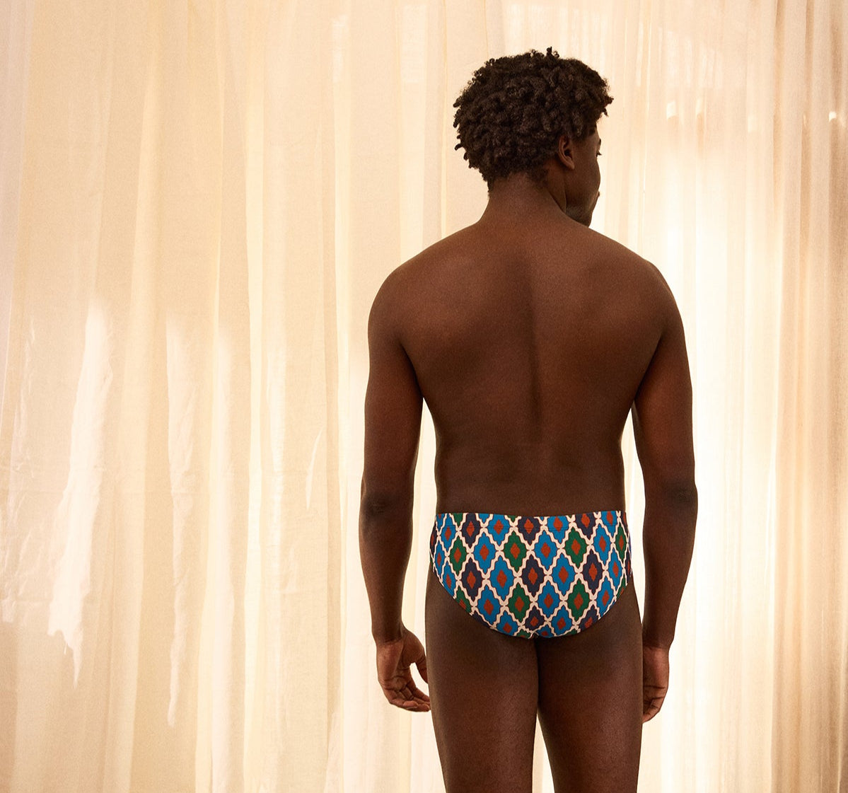 The Slip-on Swim Brief in Neela Mosaic