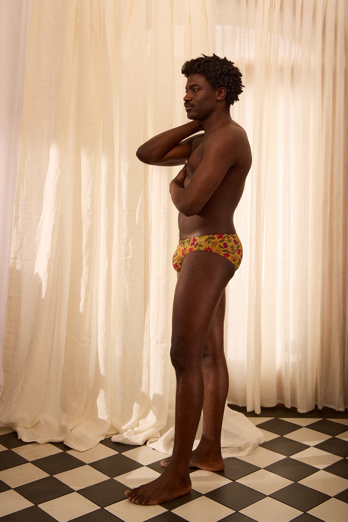 The Slip-on Swim Brief in Mughal Floral