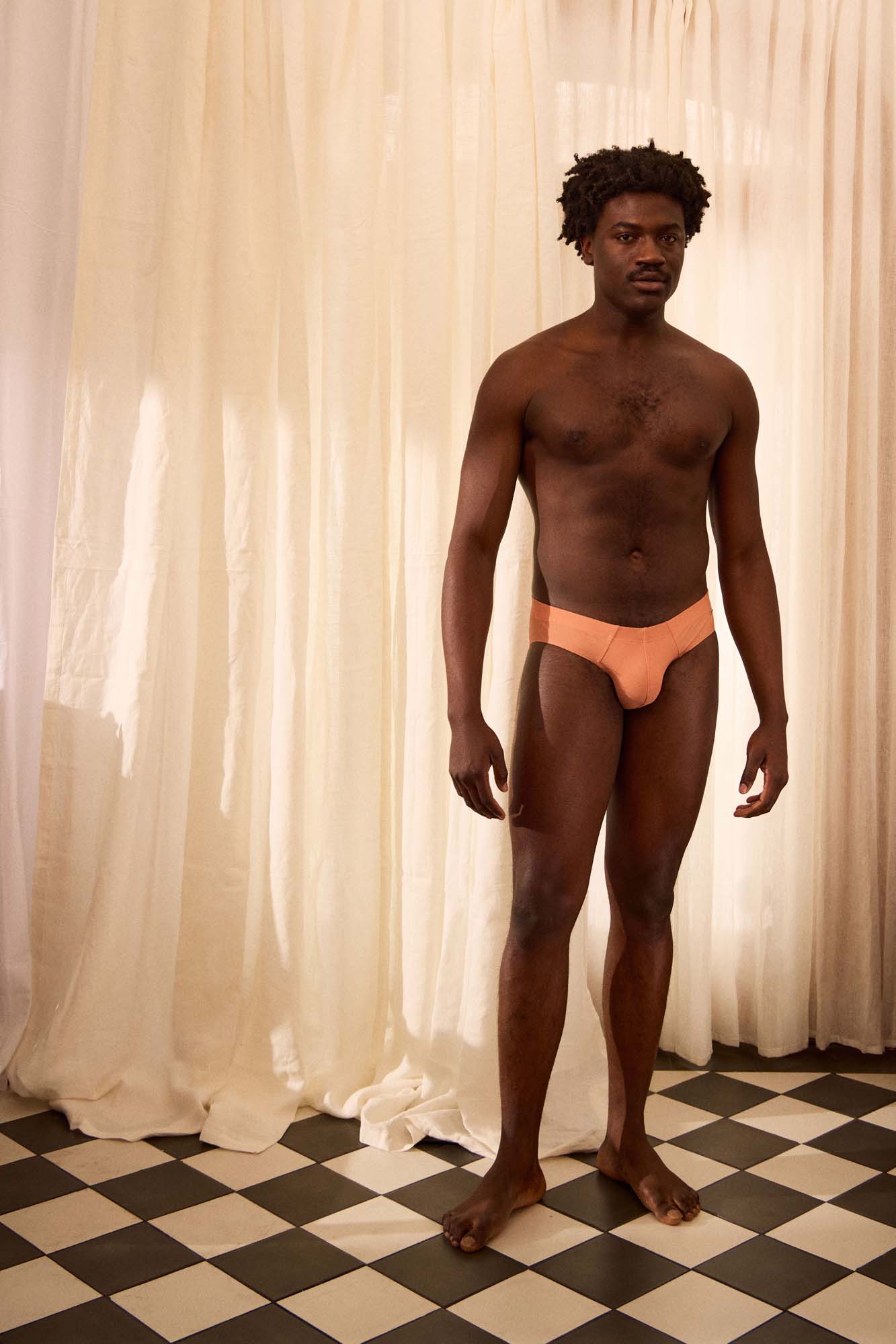 The Slip-on Swim Brief in Jaipur Pink