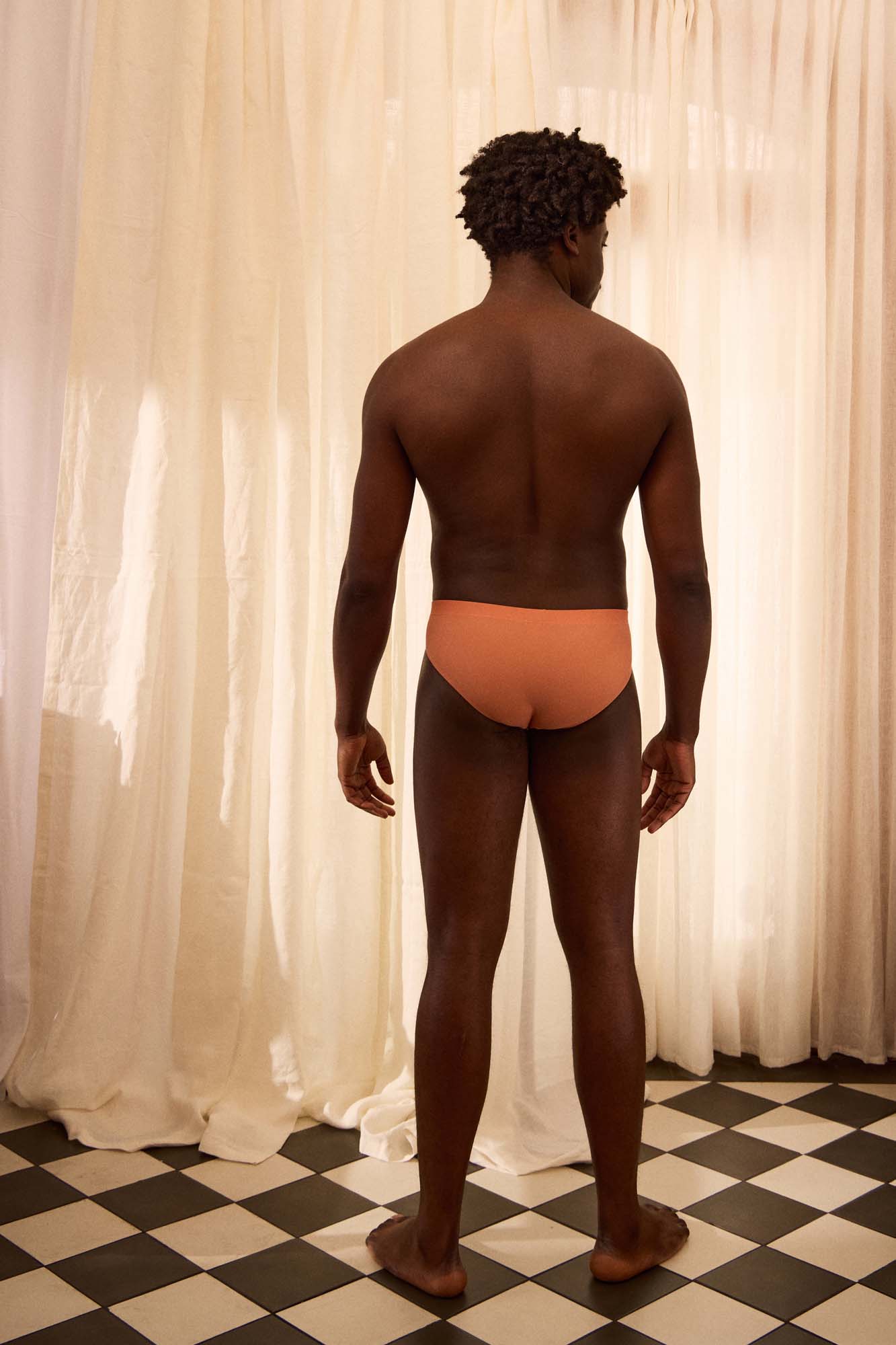 The Slip-on Swim Brief in Jaipur Pink