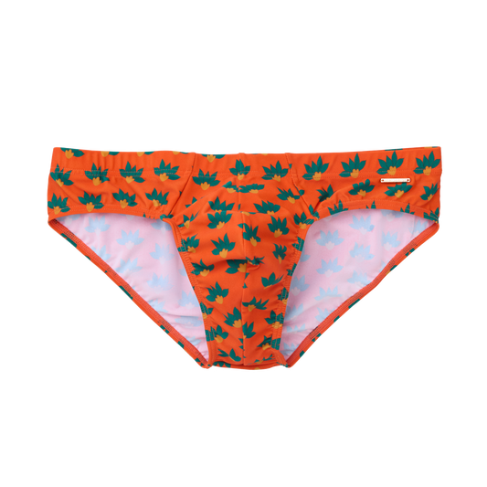 The Slip-on Swim Brief in Narangi Lotus